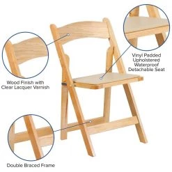 Natural Wood Folding Chair (2-Pack) by Carnegy Avenue -Carnegy Avenue Sales natural carnegy avenue folding chairs cga xf 275045 na hd 44 1000