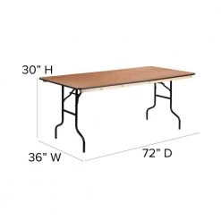 72 in. Natural Wood Tabletop Metal Frame Folding Table by Carnegy Avenue -Carnegy Avenue Sales natural carnegy avenue folding tables cga xf 118501 na hd fa 1000