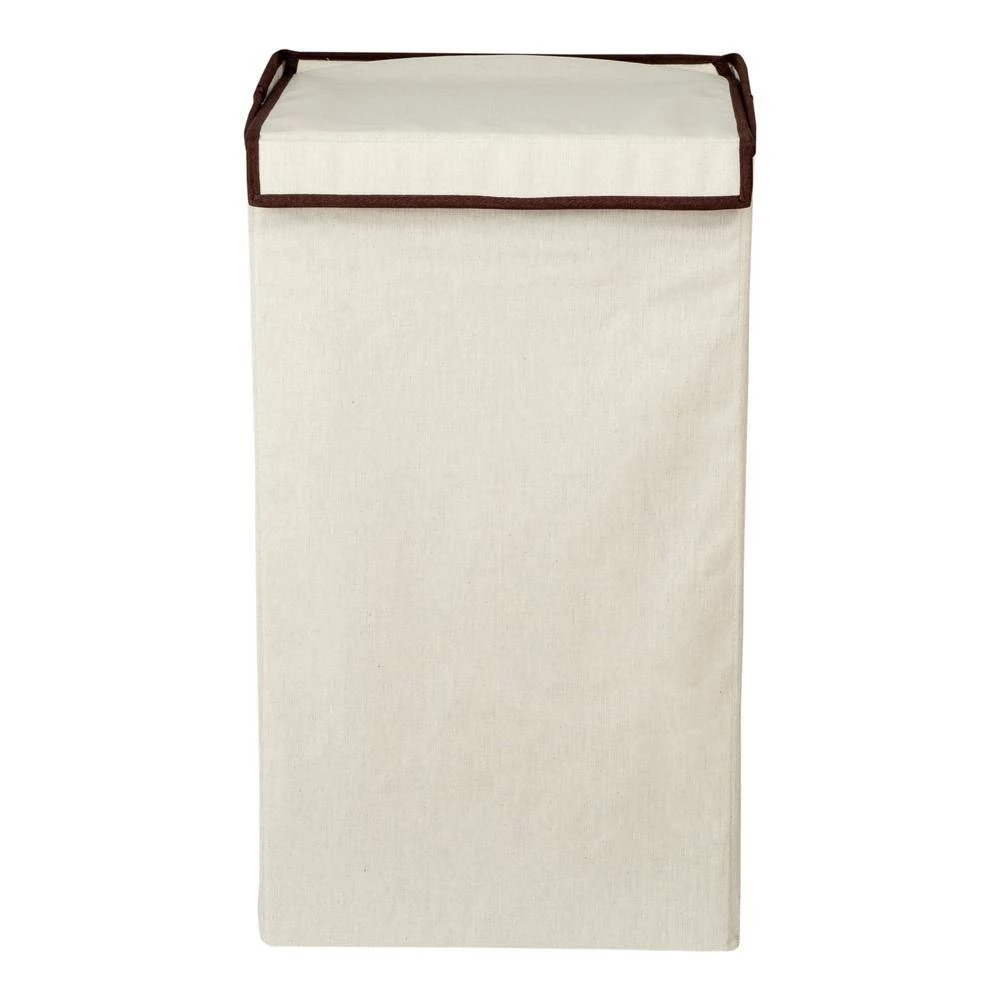 Natural Collapsible Polyester Square Laundry Hamper with Lid by Honey-Can-Do 5 Natural Collapsible Polyester Square Laundry Hamper with Lid by Honey-Can-Do - Image 3