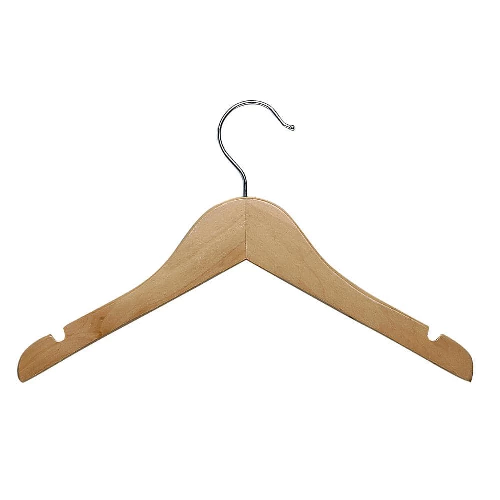 Natural Wood Shirt and Dress Kids Hangers 10-Pack by Honey-Can-Do 3 Natural Wood Shirt and Dress Kids Hangers 10-Pack by Honey-Can-Do