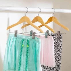 Kids Wood Hangers w/clips, 10pack by Honey-Can-Do -Carnegy Avenue Sales natural honey can do hangers hng 09040 4f 1000