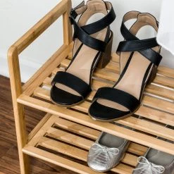 15.75 H 8-Pair Brown Bamboo Shoe Rack by Honey-Can-Do -Carnegy Avenue Sales natural honey can do shoe racks sho 09204 4f 1000