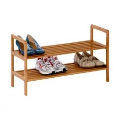 15.75 H 8-Pair Brown Bamboo Shoe Rack by Honey-Can-Do -Carnegy Avenue Sales natural honey can do shoe racks sho 09204 c3 1000
