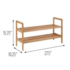 15.75 H 8-Pair Brown Bamboo Shoe Rack by Honey-Can-Do -Carnegy Avenue Sales natural honey can do shoe racks sho 09204 fa 1000
