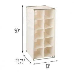 30 in. H 10-Pair Natural Canvas Shoe Rack by Honey-Can-Do -Carnegy Avenue Sales natural honey can do shoe racks sho 09272 4f 1000