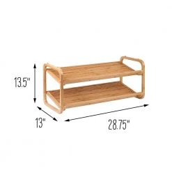 13.4 in. H 8-Pair 2-Tier Natural Bamboo Shoe Rack by Honey-Can-Do 8 13.4 in. H 8-Pair 2-Tier Natural Bamboo Shoe Rack by Honey-Can-Do -Carnegy Avenue Sales natural honey can do shoe racks sho 09602 4f 1000