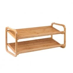 13.4 in. H 8-Pair 2-Tier Natural Bamboo Shoe Rack by Honey-Can-Do