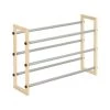 18 in. H 12-Pair Natural Steel and Wood Shoe Rack by Honey-Can-Do 2 18 in. H 12-Pair Natural Steel and Wood Shoe Rack by Honey-Can-Do -Carnegy Avenue Sales natural silver honey can do shoe racks sho 09463 64 1000