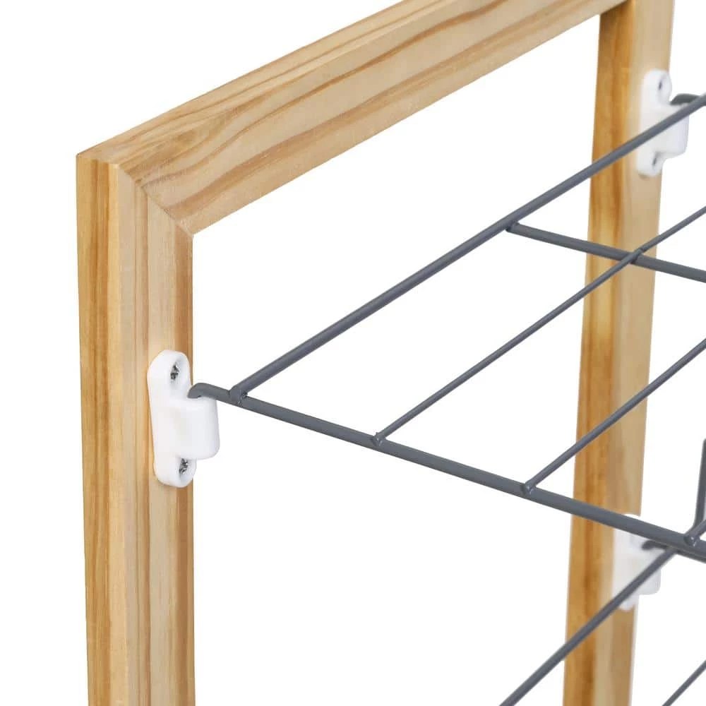 27.3 in. H 18-Pair Natural Wood and Steel Shoe Rack by Honey-Can-Do 6 27.3 in. H 18-Pair Natural Wood and Steel Shoe Rack by Honey-Can-Do - Image 4