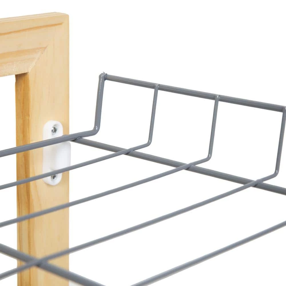 27.3 in. H 18-Pair Natural Wood and Steel Shoe Rack by Honey-Can-Do 7 27.3 in. H 18-Pair Natural Wood and Steel Shoe Rack by Honey-Can-Do - Image 5