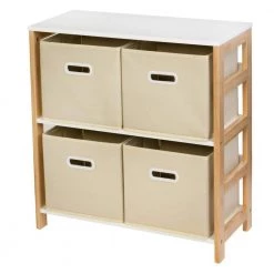 24.8 in. H x 23.6 in. W x 10.63 in. D White Plastic Cube Storage Bin by Honey-Can-Do