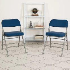 Navy Metal Folding Chair (4-Pack) by Carnegy Avenue -Carnegy Avenue Sales navy carnegy avenue folding chairs cga aw 229151 na hd 31 1000