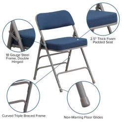 Navy Metal Folding Chair (4-Pack) by Carnegy Avenue -Carnegy Avenue Sales navy carnegy avenue folding chairs cga aw 229151 na hd 44 1000
