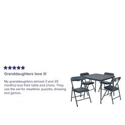 Navy 5 Piece Kids Game and Folding Table and Chair Set by Carnegy Avenue -Carnegy Avenue Sales navy carnegy avenue folding table sets cga jb 488722 na hd 76 1000