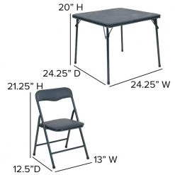Navy 5 Piece Kids Game and Folding Table and Chair Set by Carnegy Avenue -Carnegy Avenue Sales navy carnegy avenue folding table sets cga jb 488722 na hd fa 1000