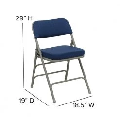 Navy Fabric/Gray Frame Metal Folding Chair (2-Pack) by Carnegy Avenue -Carnegy Avenue Sales navy fabric gray frame carnegy avenue folding chairs cga hf 14829 na hd fa 1000