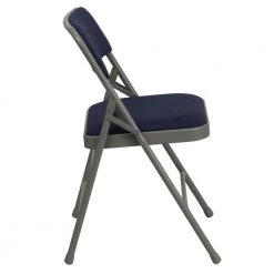 Navy Fabric/Gray Frame Metal Folding Chair (2-Pack) by Carnegy Avenue -Carnegy Avenue Sales navy fabric gray frame carnegy avenue folding chairs cga hf 275055 na hd e1 1000