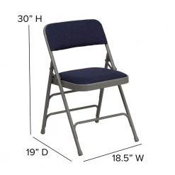 Navy Fabric/Gray Frame Metal Folding Chair (2-Pack) by Carnegy Avenue -Carnegy Avenue Sales navy fabric gray frame carnegy avenue folding chairs cga hf 275055 na hd fa 1000
