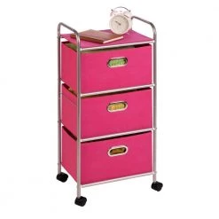 3-Drawer Storage Cart in Pink by Honey-Can-Do
