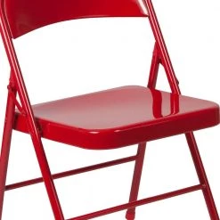 Red Metal Outdoor Safe Folding Chair by Carnegy Avenue -Carnegy Avenue Sales red carnegy avenue folding chairs cga bd 225799 re hd 1f 1000