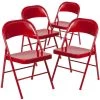 Red Metal Folding Chair (4-Pack) by Carnegy Avenue 2 Red Metal Folding Chair (4-Pack) by Carnegy Avenue -Carnegy Avenue Sales red carnegy avenue folding chairs cga bd 228594 re hd 64 1000