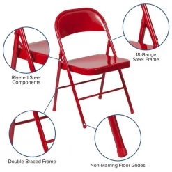 Red Metal Folding Chair (2-Pack) by Carnegy Avenue 18 Red Metal Folding Chair (2-Pack) by Carnegy Avenue -Carnegy Avenue Sales red carnegy avenue folding chairs cga bd 275020 re hd 44 1000