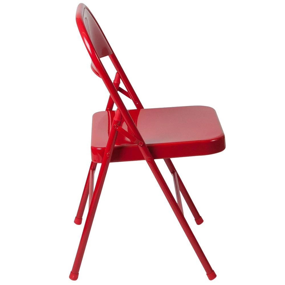 Red Metal Folding Chair (2-Pack) by Carnegy Avenue 4 Red Metal Folding Chair (2-Pack) by Carnegy Avenue - Image 2