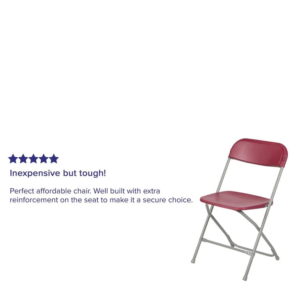 Red Metal Folding Chair (Set of 10) by Carnegy Avenue 11 Red Metal Folding Chair (Set of 10) by Carnegy Avenue - Image 9