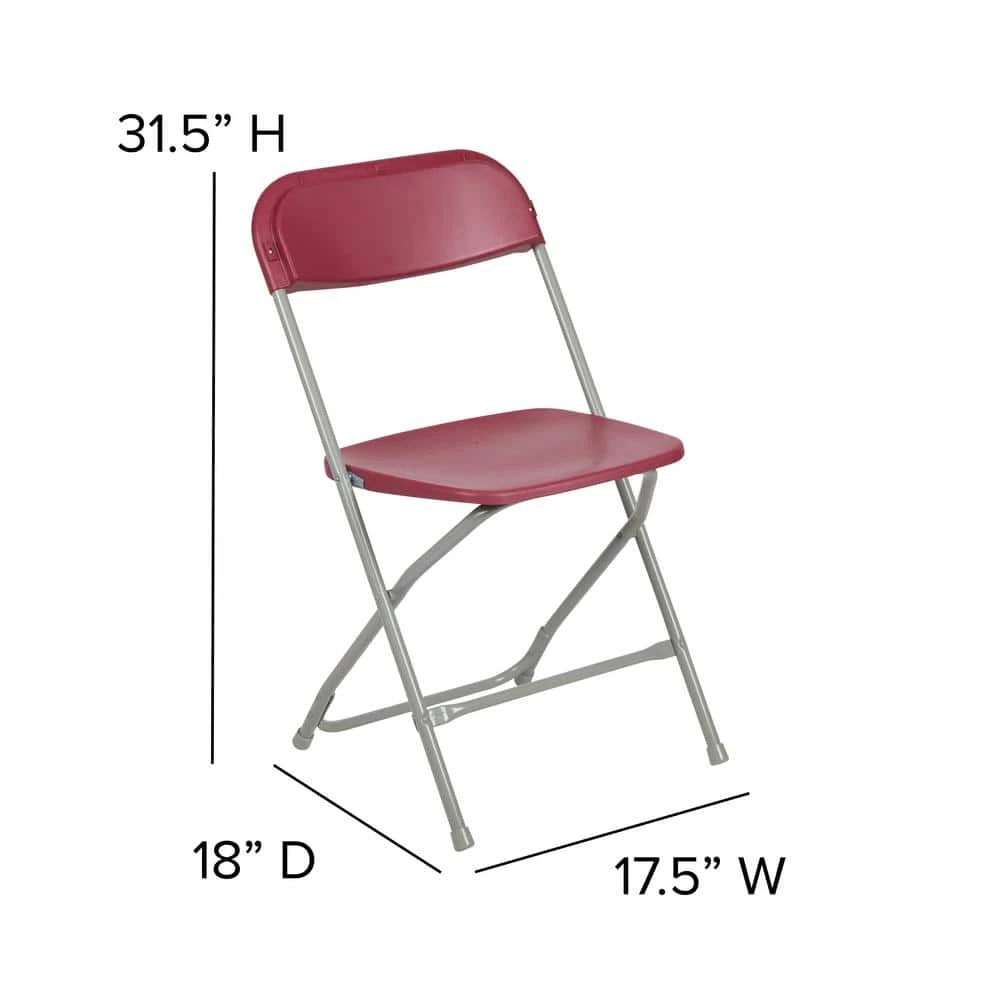 Red Metal Folding Chair (Set of 10) by Carnegy Avenue 10 Red Metal Folding Chair (Set of 10) by Carnegy Avenue - Image 8