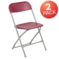 Red Plastic Seat with Metal Frame Folding Chair (Set of 2) by Carnegy Avenue -Carnegy Avenue Sales red carnegy avenue folding chairs cga le 274426 re hd c3 1000