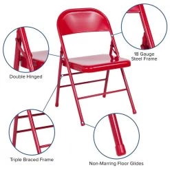 Red Metal Utility Chair by Carnegy Avenue -Carnegy Avenue Sales red carnegy avenue folding chairs cga rb 1755 re hd 44 1000