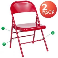 Red Metal Folding Chair (2-Pack) by Carnegy Avenue -Carnegy Avenue Sales red carnegy avenue folding chairs cga rb 275033 re hd c3 1000