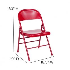 Red Metal Folding Chair (2-Pack) by Carnegy Avenue -Carnegy Avenue Sales red carnegy avenue folding chairs cga rb 275033 re hd fa 1000