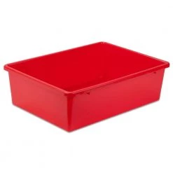 5 in. H x 11.75 in. W x 16.25 in. D Red Plastic Cube Storage Bin by Honey-Can-Do