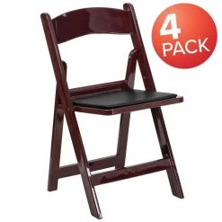 Red Mahogany Resin Folding Chair (Set of 4) by Carnegy Avenue -Carnegy Avenue Sales red mahogany carnegy avenue folding chairs cga le 14199 re hd c3 1000