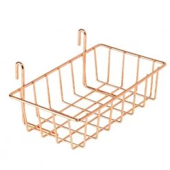14.96 in. D x 14.96 in. W x 0.83 in. H Rosy Copper Wire Wall Grid with Storage Accessories (8-Piece Set) by Honey-Can-Do -Carnegy Avenue Sales rosy copper honey can do decorative shelving shf 08802 4f 1000