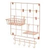 14.96 in. D x 14.96 in. W x 0.83 in. H Rosy Copper Wire Wall Grid with Storage Accessories (8-Piece Set) by Honey-Can-Do