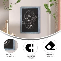 Rustic Blue Magnetic Wall Mounted Chalkboard by Carnegy Avenue -Carnegy Avenue Sales rustic blue carnegy avenue boards easels cga hgwa 513526 ru hd c3 1000