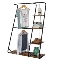 Brown Wood Clothes Rack 17.32 in. W x 68 in. H by Honey-Can-Do -Carnegy Avenue Sales rustic honey can do clothes racks wrd 08156 76 1000