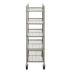 5-Tier Steel 4-Wheeled Bathroom Cart in Satin Nickel by Honey-Can-Do -Carnegy Avenue Sales satin nickel honey can do utility carts bth 09096 1f 1000