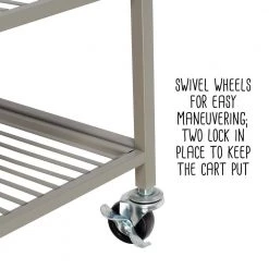 5-Tier Steel 4-Wheeled Bathroom Cart in Satin Nickel by Honey-Can-Do -Carnegy Avenue Sales satin nickel honey can do utility carts bth 09096 44 1000