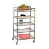 5-Tier Steel 4-Wheeled Bathroom Cart in Satin Nickel by Honey-Can-Do -Carnegy Avenue Sales satin nickel honey can do utility carts bth 09096 64 1000