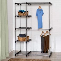 Silver Steel Clothes Rack 45.87 in. W x 67.72 in. H by Honey-Can-Do -Carnegy Avenue Sales silver honey can do clothes racks wrd 09305 31 1000