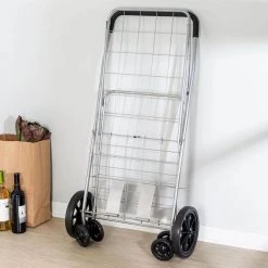 1-Compartment Steel 4-Wheeled Utility Cart in Silver by Honey-Can-Do -Carnegy Avenue Sales silver honey can do utility carts crt 09480 1f 1000