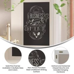 Solid White Magnetic Wall Mounted Chalkboard by Carnegy Avenue -Carnegy Avenue Sales solid white carnegy avenue boards easels cga hgwa 513599 so hd 44 1000