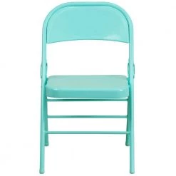Tantalizing Teal Metal Folding Chair (2-Pack) by Carnegy Avenue