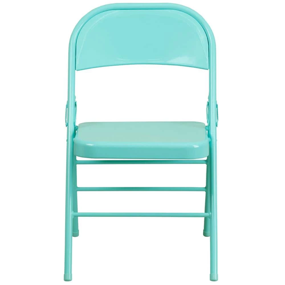 Tantalizing Teal Metal Folding Chair (2-Pack) by Carnegy Avenue 3 Tantalizing Teal Metal Folding Chair (2-Pack) by Carnegy Avenue