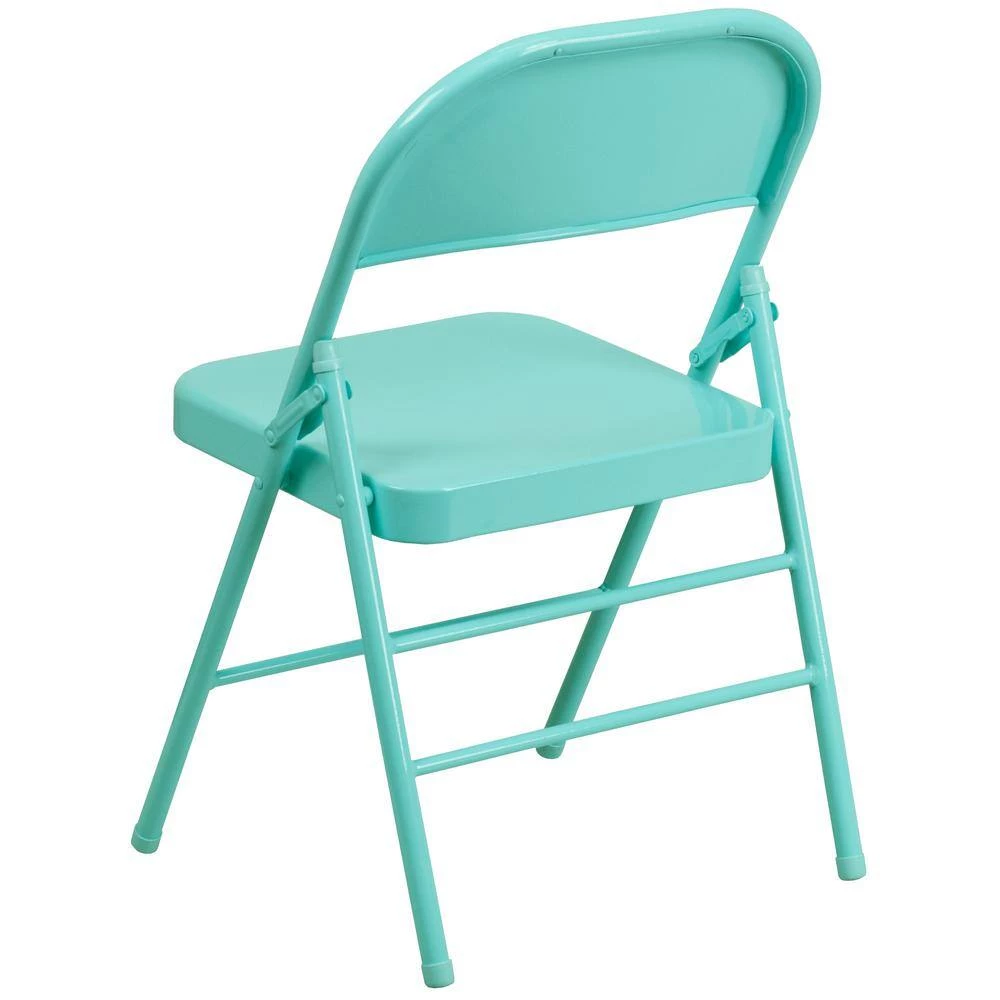 Tantalizing Teal Metal Folding Chair (2-Pack) by Carnegy Avenue 5 Tantalizing Teal Metal Folding Chair (2-Pack) by Carnegy Avenue - Image 3