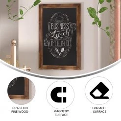 Torched Brown Magnetic Wall Mounted Chalkboard by Carnegy Avenue -Carnegy Avenue Sales torched brown carnegy avenue boards easels cga hgwa 513534 to hd c3 1000