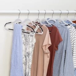 White/Black Rubber Grip Plastic Hangers 60-Pack by Honey-Can-Do -Carnegy Avenue Sales white black honey can do hangers hng 08941 31 1000